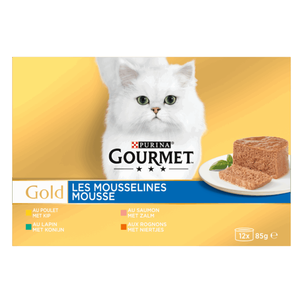 Gourmet Gold Mousse Kattenvoer Nat Vlees/Vis - PLUS