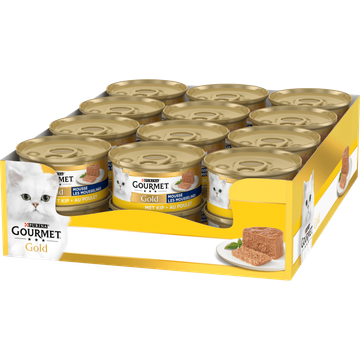 Gourmet Gold Mousse Kattenvoer natvoer met Kip - JUMBO