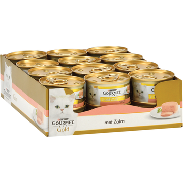 Gourmet Gold Mousse met Zalm Kattenvoer Nat - JUMBO