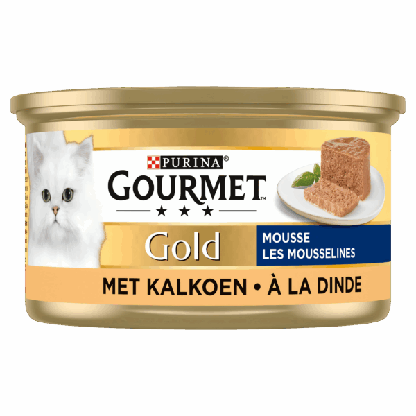 Gourmet Gold mousse kattenvoer nat met kalkoen - PLUS