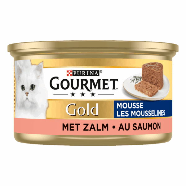 Gourmet Gold mousse kattenvoer nat met zalm - PLUS