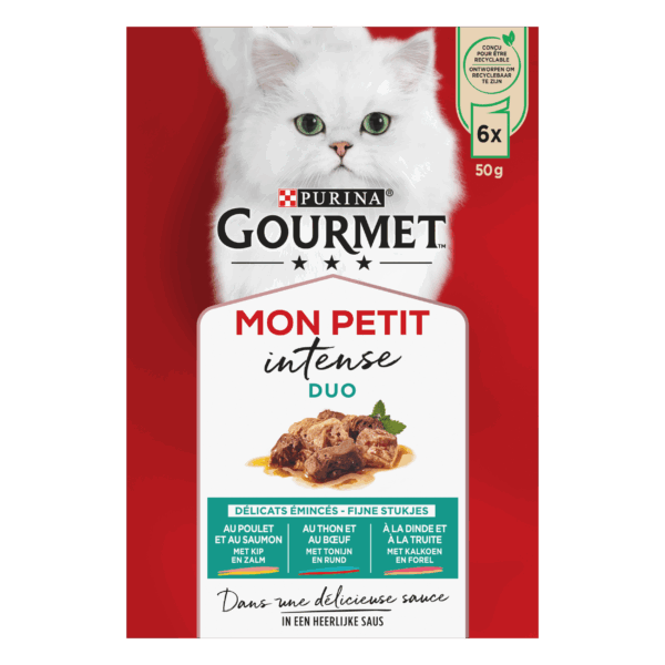 Gourmet Mon Petit Duo kattenvoer vlees/vis - PLUS