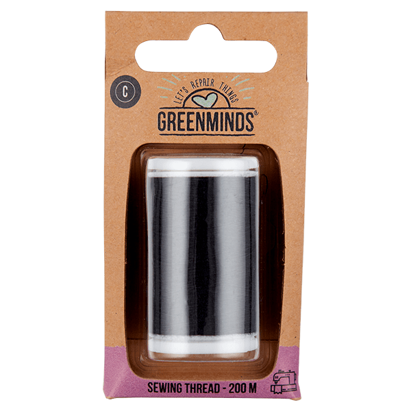 Greenminds Garen 100% polyester zwart 200m - PLUS