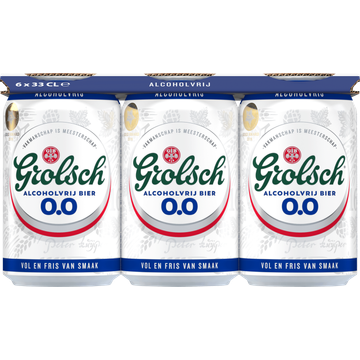 Grolsch - 0.0% Alcoholvrij - Blik - 6 x 330ML - JUMBO