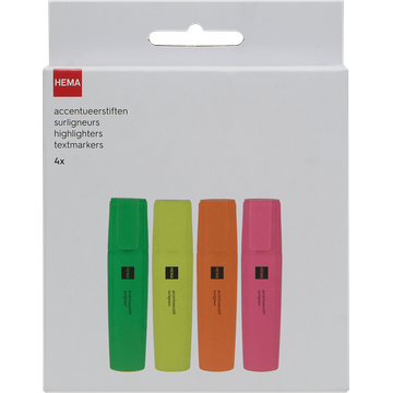 HEMA 4x Accentueerstiften - JUMBO