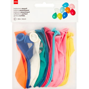 HEMA Ballonnen Assorti 8+ 23 cm 20Stuks - JUMBO