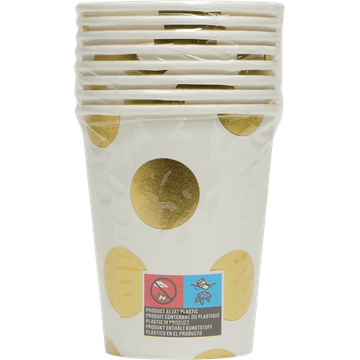 HEMA Bekers Gouden Stip 8 Stuks - JUMBO