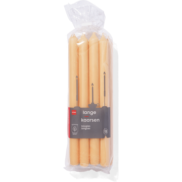 HEMA Lange Kaarsen 12 Stuks Licht Oranje - JUMBO