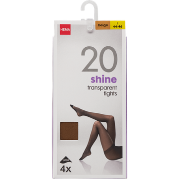 HEMA Panty's Shine To Go - 20 Denier Natural Maat 44/46 - JUMBO