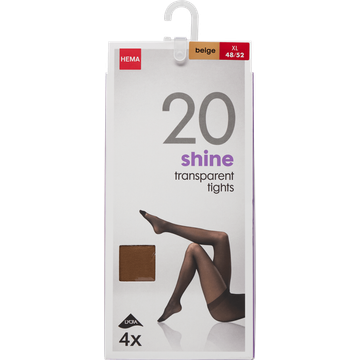 HEMA Panty's Shine To Go - 20 Denier Naturel Maat 48/52 - JUMBO