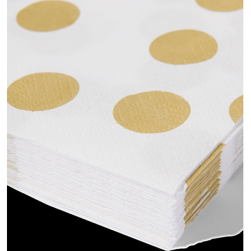 HEMA Servetten 33x33 Gouden Stip 20 Stuks - JUMBO