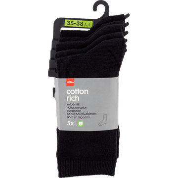 HEMA Sokken Zwart 35-38 - 5 Stuks - JUMBO