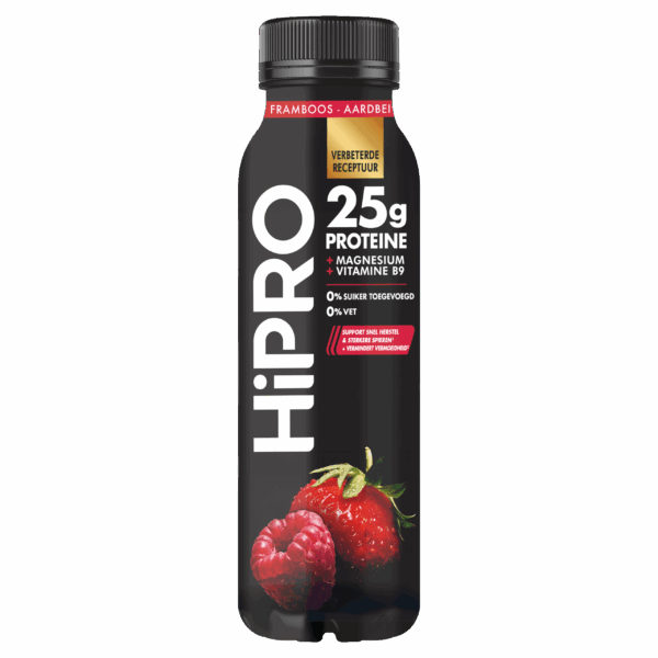 HIPRO Protein Drink Framboos Aardbei - PLUS