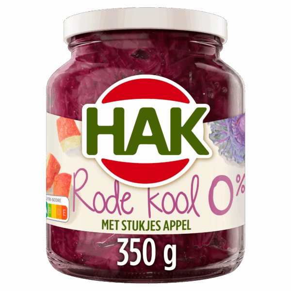 Hak Rode kool met appel 0% - PLUS