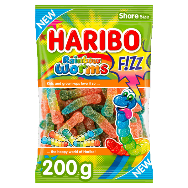 Haribo F!zz Rainbow Worms - PLUS