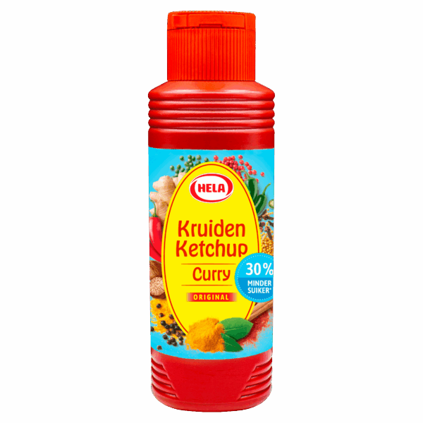 Hela Kruiden Ketchup Curry Minder Suiker - PLUS