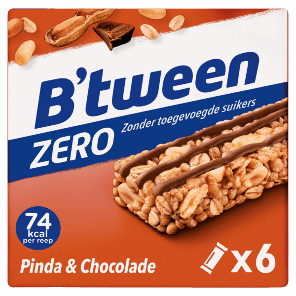 Hero B'tween Mueslireep Zero Pinda Chocolade - PLUS