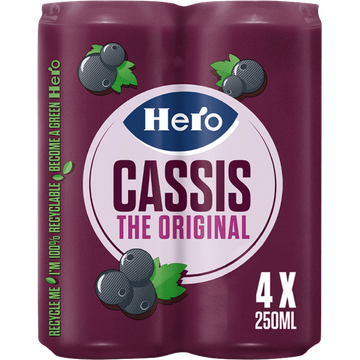 Hero Cassis The Original 4 x 250 ml - JUMBO