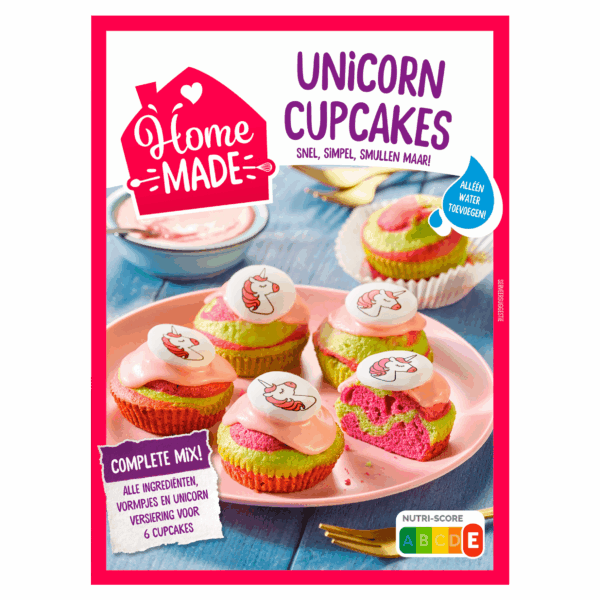 Homemade Unicorn cupcake bakmix - PLUS