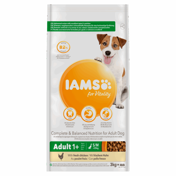 IAMS Brokken hond adult 1+ kip - PLUS