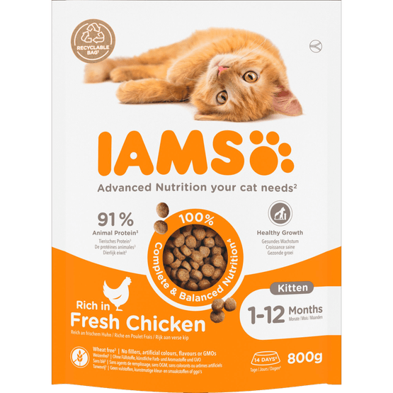 Iams Kattenvoer kitten met verse kip - Dirk