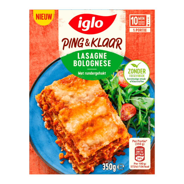 Iglo Ping & Klaar Lasagne Bolognese - PLUS