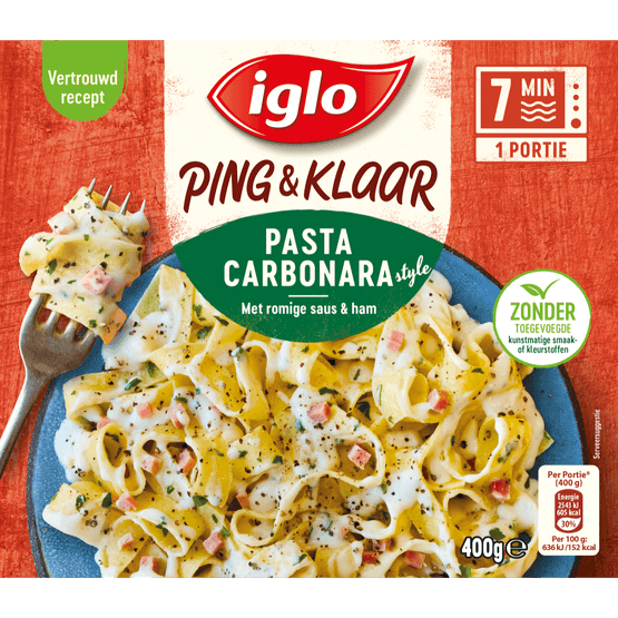 Iglo Ping en klaar pasta carbonara - Dirk