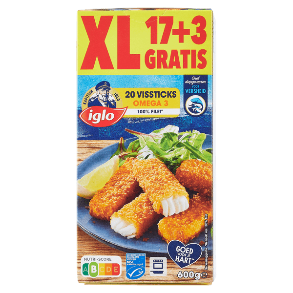 Iglo Vissticks Omega3 20 stuks - PLUS