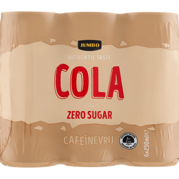 Jumbo - Cola Zero Sugar - Cafeïnevrij - Blik 6 x 250ML - JUMBO
