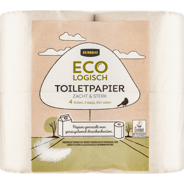 Jumbo Ecologisch Toiletpapier 3 Laags 4 Rollen - JUMBO