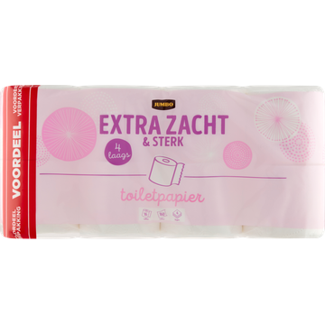 Jumbo Extra Zacht & Sterk Toiletpapier 4-Laags Voordeelverpakking 16 Rollen - JUMBO
