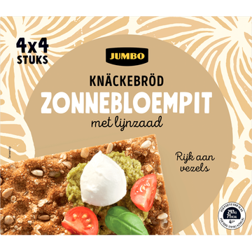 Jumbo Knäckebröd Zonnebloempit met Lijnzaad 4 x 4 Stuks - JUMBO