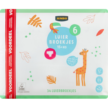 Jumbo Luierbroekjes Maat 6 15+ kg Voordeelverpakking 34 Stuks - JUMBO