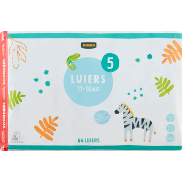 Jumbo Luiers Maat 5 11-16 kg Voordeelverpakking 64 Stuks - JUMBO