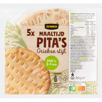 Jumbo - Maaltijd Pita's Griekse Stijl- 5 Stuks - JUMBO