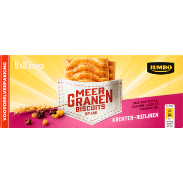 Jumbo Meergranen Biscuits Rozijn Voordeel Verpakking - JUMBO