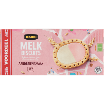 Jumbo Melkbiscuits Aardbeiensmaak Voordeelverpakking - JUMBO