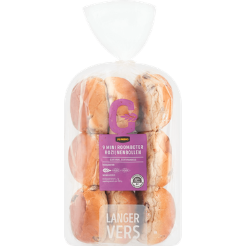 Jumbo - Mini Roomboter Rozijnenbollen - 9 Stuks - JUMBO