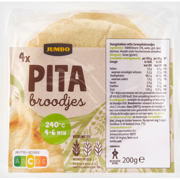 Jumbo Pita Broodjes 4 Stuks - JUMBO