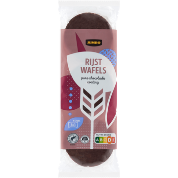Jumbo Rijstwafels Pure Chocolade Coating 3 x 3 Stuks - JUMBO