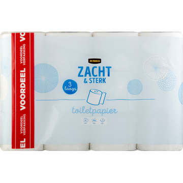 Jumbo Toiletpapier Zacht & Sterk 3-Laags Voordeelverpakking 24 Rollen - JUMBO
