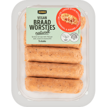 Jumbo Vegan Braadworstjes Naturel 5 Stuks - JUMBO