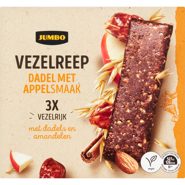 Jumbo Vezelreep Dadel met Appelsmaak 3 Stuks - JUMBO