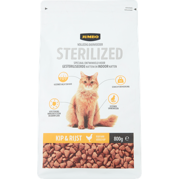 Jumbo Volledig Diervoeder Katten Gesteriliseerd Kip & Rijst - JUMBO