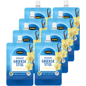 Jumbo Yoghurt Griekse Stijl Vanillesmaak 8 x 200 g - JUMBO
