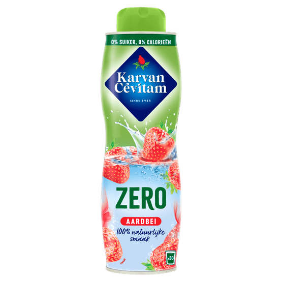 Karvan Cevitam Limonadesiroop aardbei 0% - Dirk