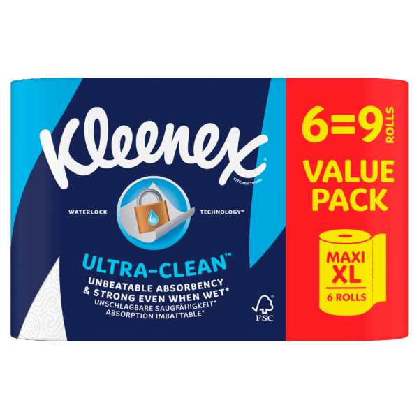Kleenex Keukenpapier Ultra Clean Maxi XL 6=9 - PLUS