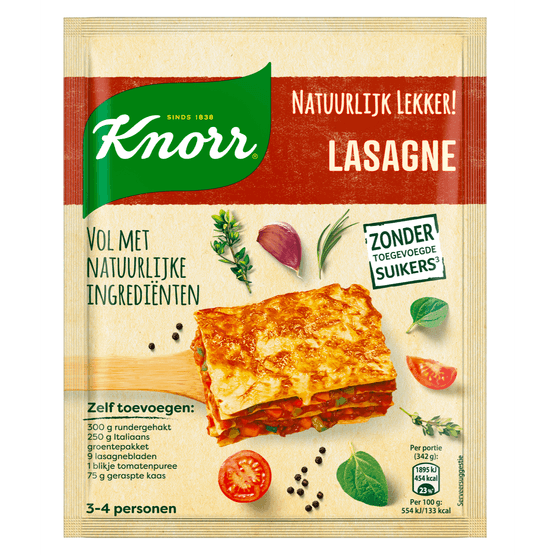 Knorr Kruidenmix natuurlijk lasagne - Dirk