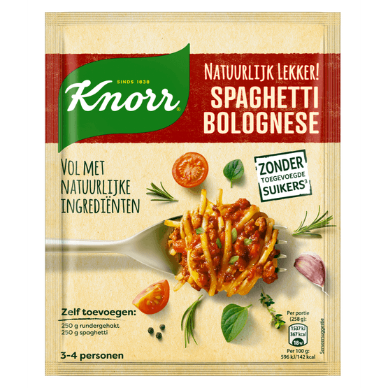Knorr Kruidenmix natuurlijk spaghetti bolognese - Dirk