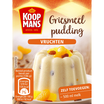 Koopmans Griesmeel Pudding Vruchten 85 g - JUMBO